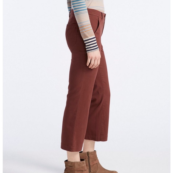 LL Bean Signature Wide-Leg Cropped Pants - Picture 3 of 8